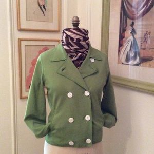 Double breasted green jacket